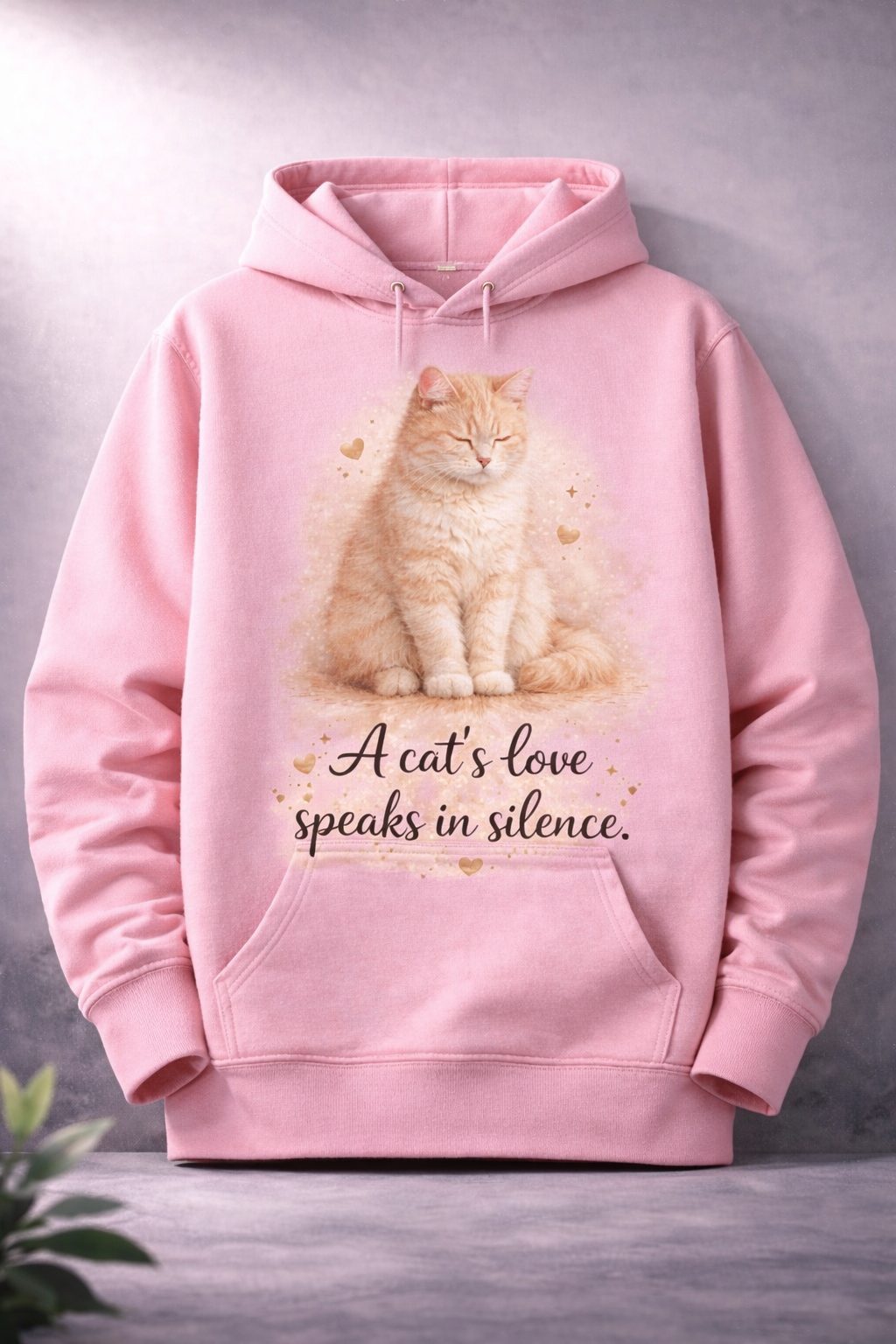 A CAT’s love speaks in silence ! (Hoodie)
